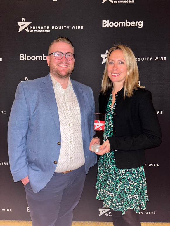 Louise Verga and Chris Ryan collect the Best ODD Solution award