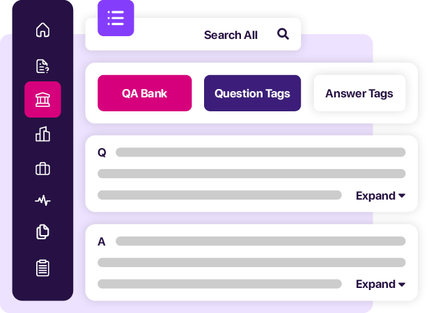 ENGAGE QA Bank List View